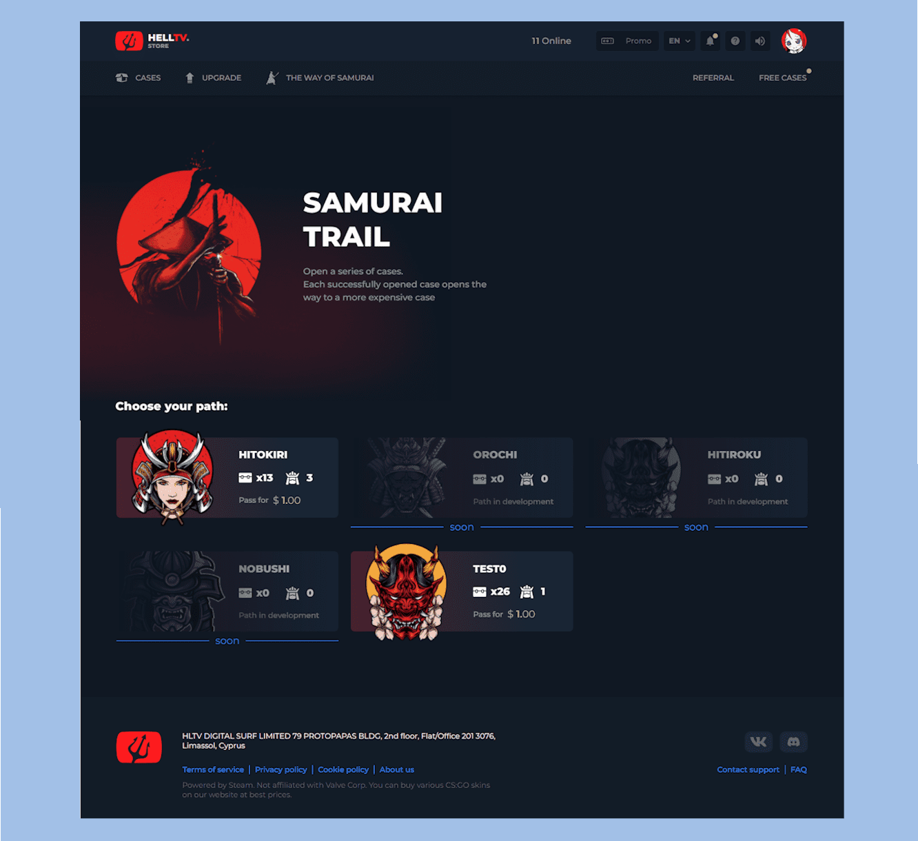 helltv samurai game page. Vladislav Ushmankin